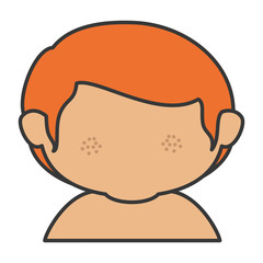 cute little boy shirtless character vector illustration design