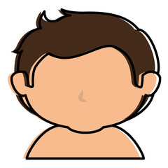 cute little boy shirtless character vector illustration design