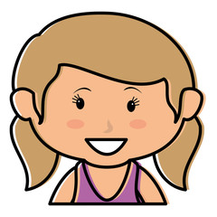 cute little girl character vector illustration design