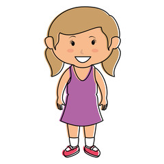 cute little girl character vector illustration design