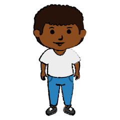black little boy character vector illustration design