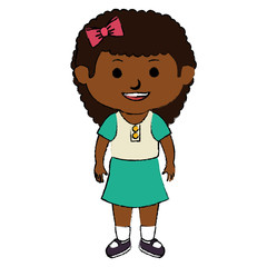 black little girl character vector illustration design