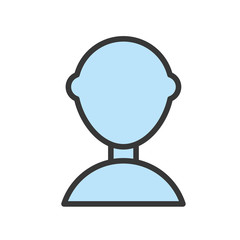 Fototapeta premium flat line monocromatic man over white background vector illustration