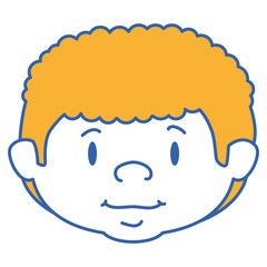 cute little boy head character vector illustration design