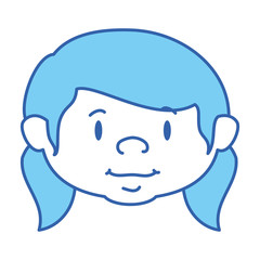 cute little girl head character vector illustration design