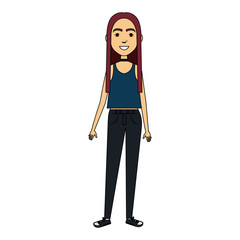 beautiful woman avatar character vector illustration design