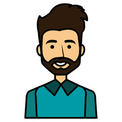 Obraz premium young man with beard avatar character vector illustration design