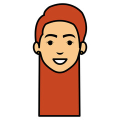 beautiful woman head avatar character vector illustration design