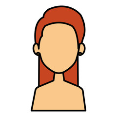 beautiful woman shirtless avatar character vector illustration design