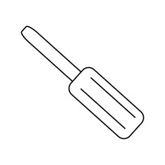 flat line  uncolored  metal file over  white  background vector illustration