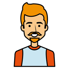 young man with beard avatar character vector illustration design