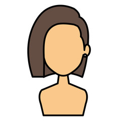 beautiful woman shirtless avatar character vector illustration design