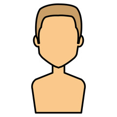 young man shirtless avatar character vector illustration design