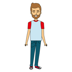 Fototapeta premium young man with beard avatar character vector illustration design