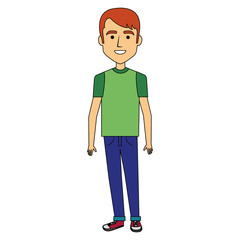 young man avatar character vector illustration design
