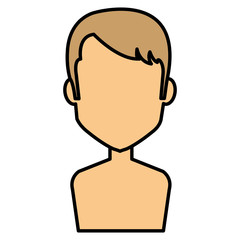 young man shirtless avatar character vector illustration design