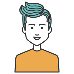young man avatar character vector illustration design