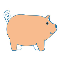 farm pig isolated icon vector illustration design