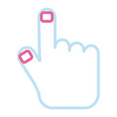 hand pointing icon over white background vector illustration