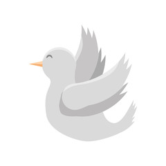 colorful  bird of peace over white  background vector ilustration