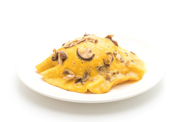 Creamy Omelet with Mushroom on Rice