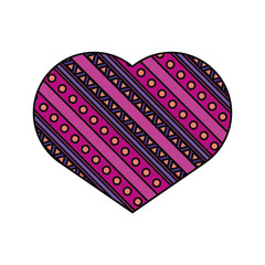 heart in ethnic style icon over white background colorful desgin vector illustration