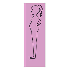 Plakat woman pregnant silhouette icon vector illustration design