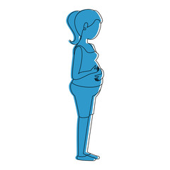 woman pregnant avatar character vector illustration design