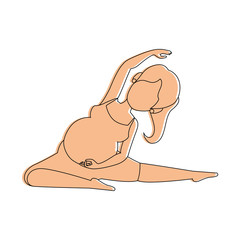 Woman pregnant doing prophylaxis exercises vector illustration design
