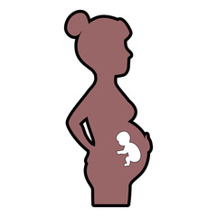 woman pregnant silhouette icon vector illustration design