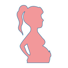 woman pregnant silhouette icon vector illustration design