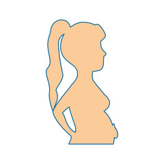 woman pregnant silhouette icon vector illustration design