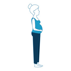 woman pregnant avatar character vector illustration design