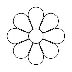 uncolored flower  over white background vector illustration