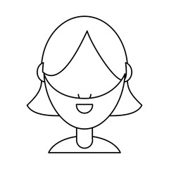 uncolored woman over white vector illustration icon