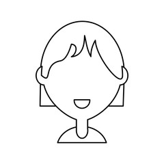 uncolored woman over white vector illustration icon