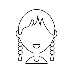 uncolored woman over white vector illustration icon