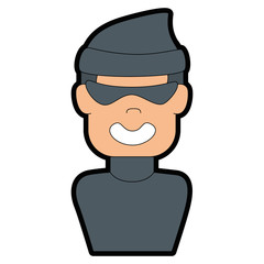 thief avatar character icon vector illustration design