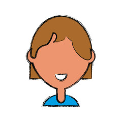 colorful woman  avatar  doodle  over  background  vector illustration