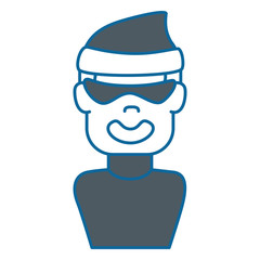 thief avatar character icon vector illustration design