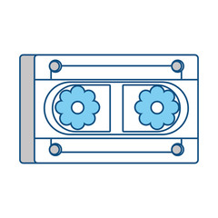 cassete in hippie style icon over white background colorful design vector illustration