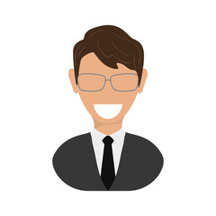 colorful  executive man  avatar over white  vector illustration