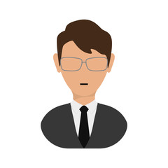 colorful  executive man  avatar over white  vector illustration