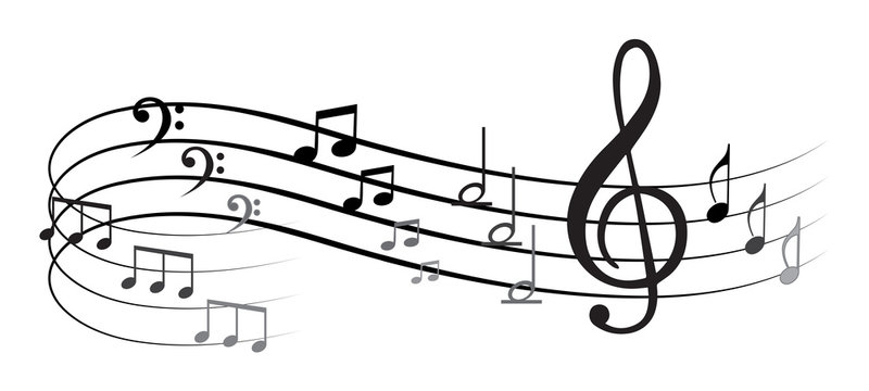 Music note with different symbols