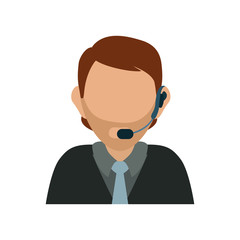 colorful  operator man  over white background vector illustration