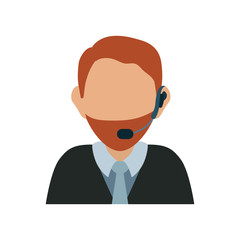 colorful  operator man  over white background vector illustration