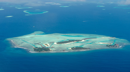 Views from air plan before landing Meeru Island, Maldives May 2017.  © minghaiyang