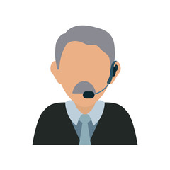 colorful  operator man  over white background vector illustration