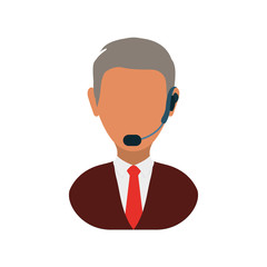 colorful  operator man  over white background vector illustration