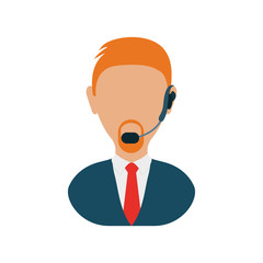 colorful  operator man  over white background vector illustration